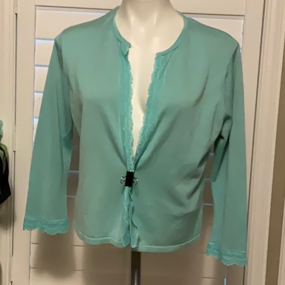 Elegant Teal Cardigan - Picture 1 of 6
